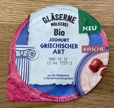 Bio Gläserne Molkerei Joghurt griechischer Art Kirsche 150g