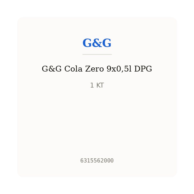 G&G Cola Zero 9x0,5l DPG