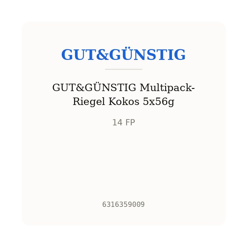 GUT&GÜNSTIG Multipack-Riegel Kokos 5x56g