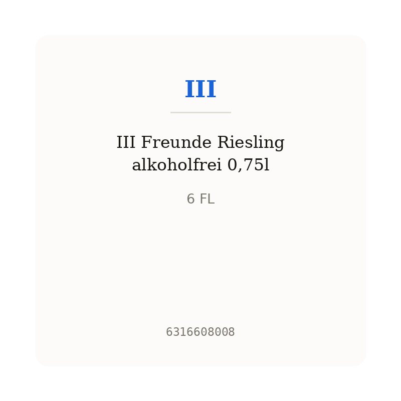 III Freunde Riesling alkoholfrei 0,75l