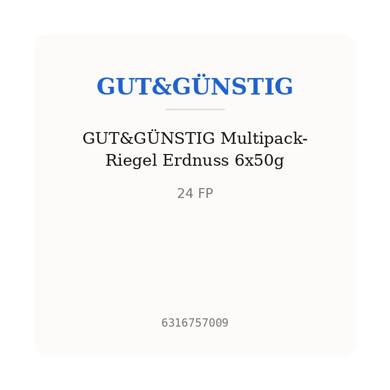GUT&GÜNSTIG Multipack-Riegel Erdnuss 6x50g