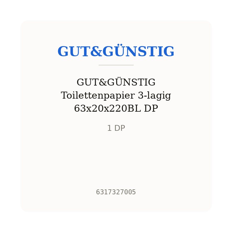 GUT&GÜNSTIG Toilettenpapier 3-lagig 63x20x220BL DP