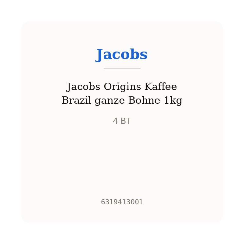 Jacobs Origins Kaffee Brazil ganze Bohne 1kg
