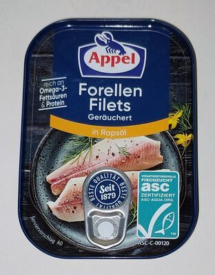 ASC Appel Geräucherte Forellen-Filets in Rapsöl 110g