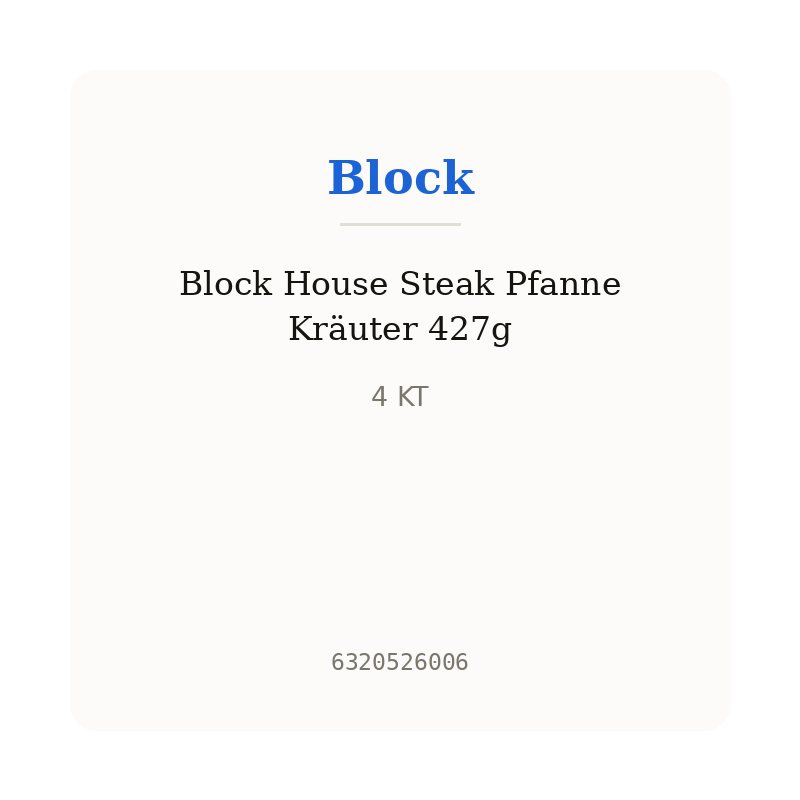Block House Steak Pfanne Kräuter 427g
