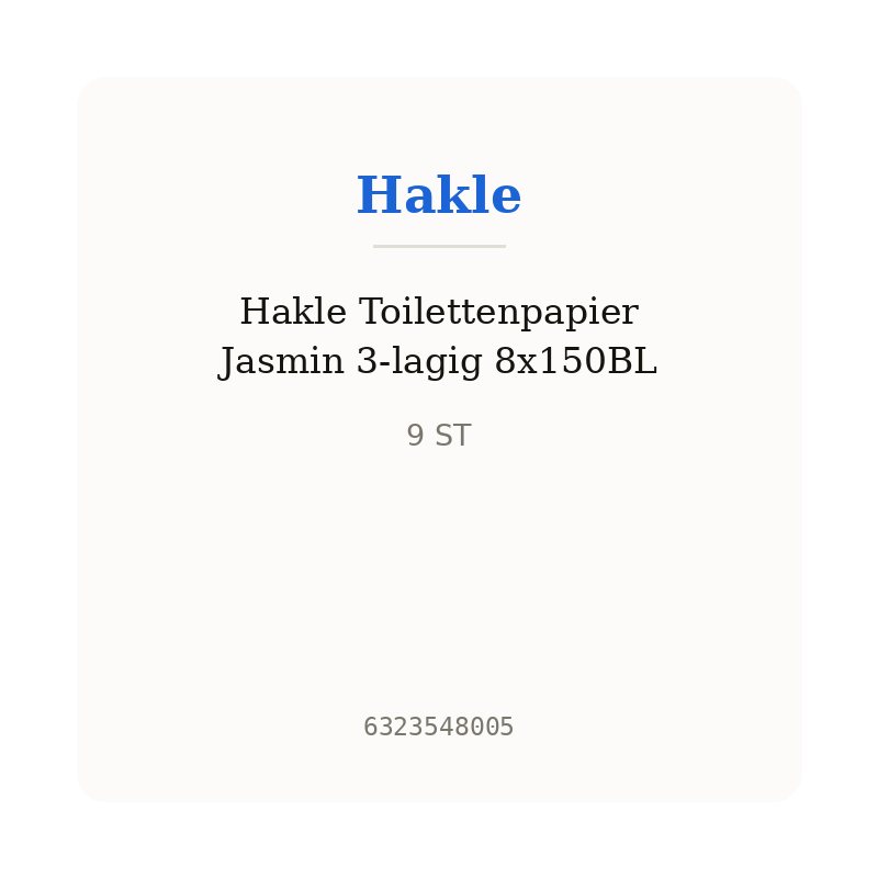 Hakle Toilettenpapier Jasmin 3-lagig 8x150BL