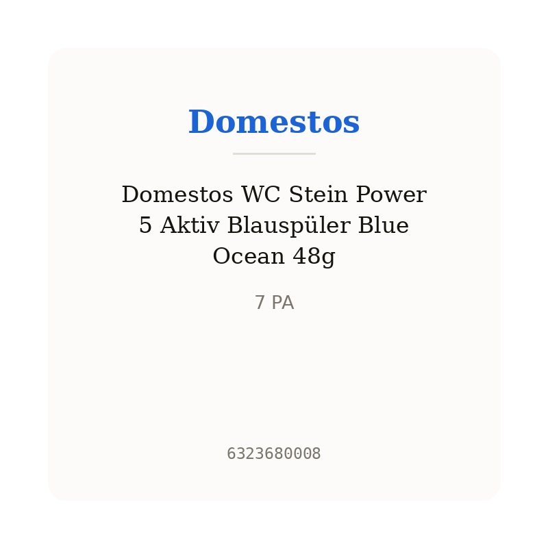 Domestos WC Stein Power 5 Aktiv Blauspüler Blue Ocean 48g