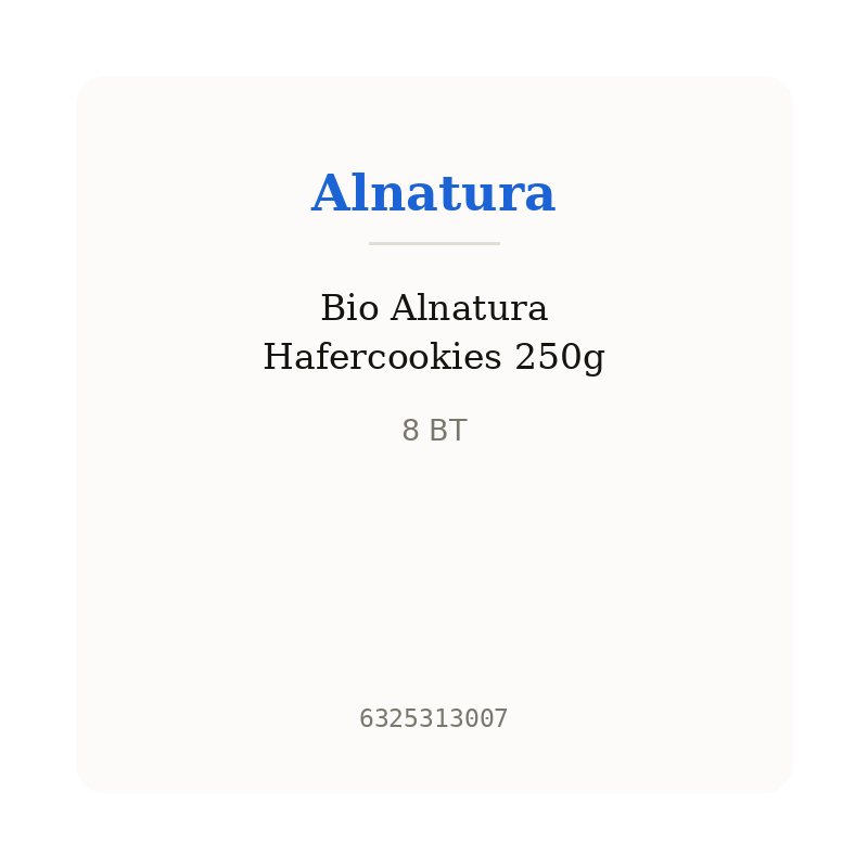 Bio Alnatura Hafercookies 250g