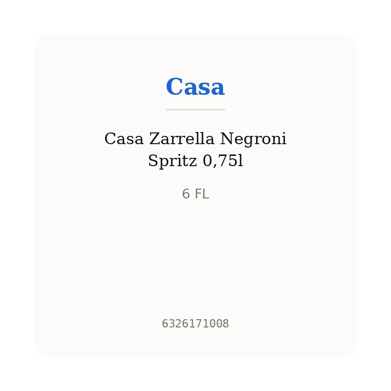 Casa Zarrella Negroni Spritz 0,75l