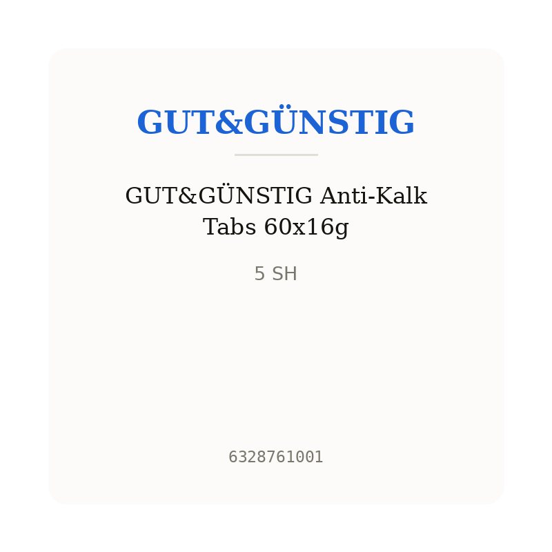 GUT&GÜNSTIG Anti-Kalk Tabs 60x16g