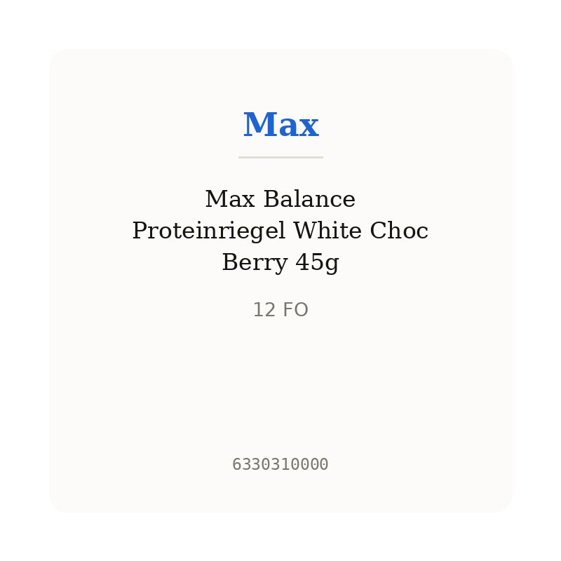 Max Balance Proteinriegel White Choc Berry 45g