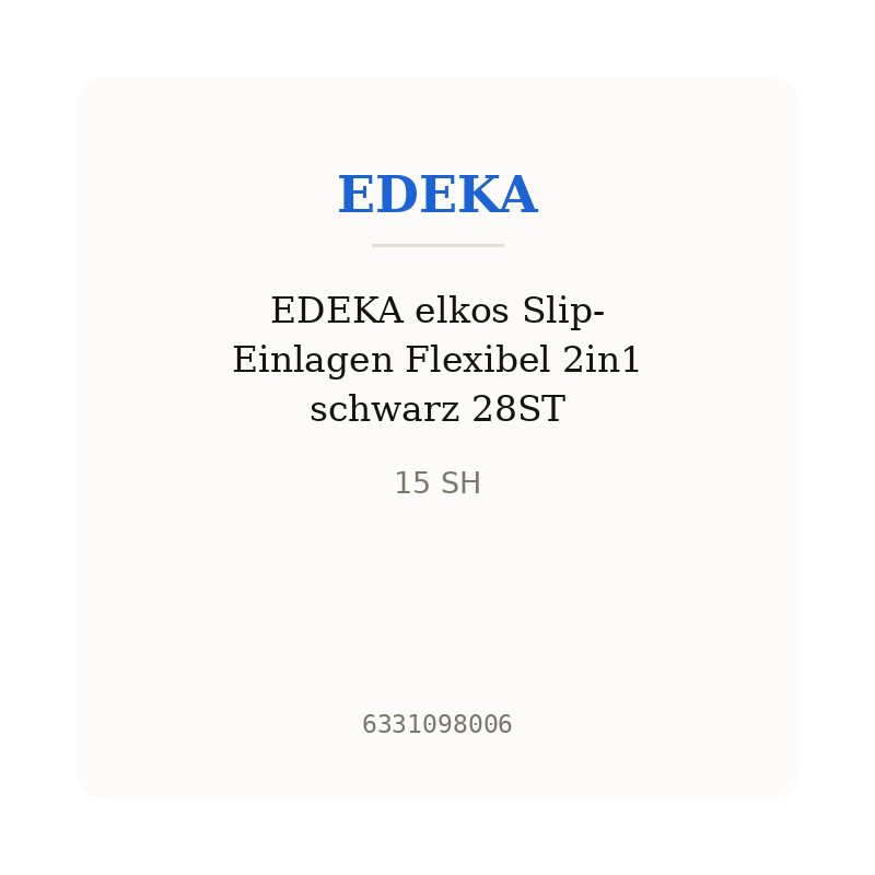 EDEKA elkos Slip-Einlagen Flexibel 2in1 schwarz 28ST