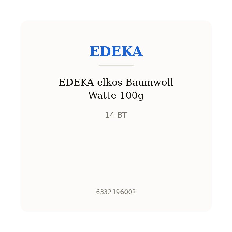 EDEKA elkos Baumwoll Watte 100g