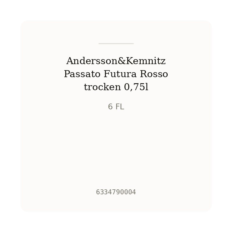 Andersson&Kemnitz Passato Futura Rosso trocken 0,75l