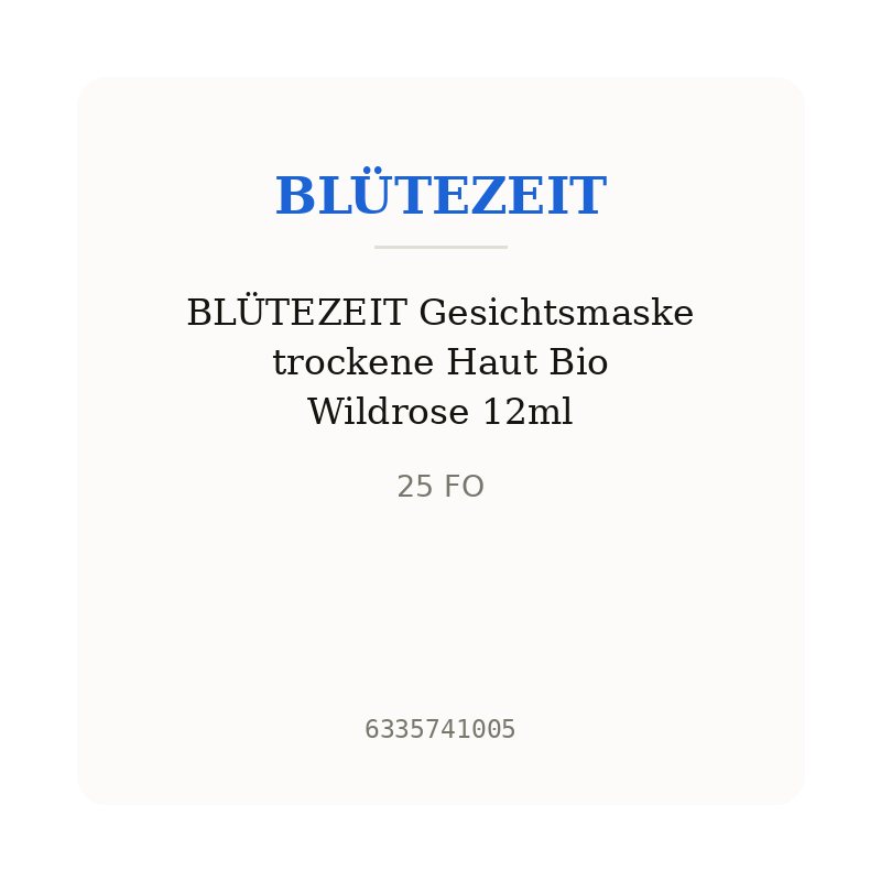 BLÜTEZEIT Gesichtsmaske trockene Haut Bio Wildrose 12ml