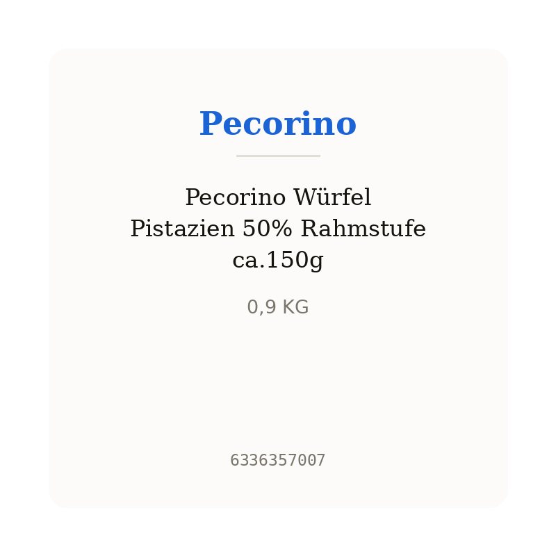 Pecorino Würfel Pistazien 50% Rahmstufe ca.150g