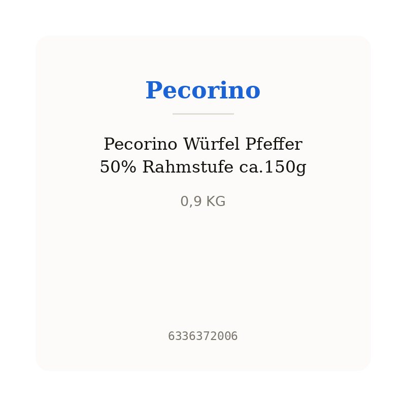 Pecorino Würfel Pfeffer 50% Rahmstufe ca.150g