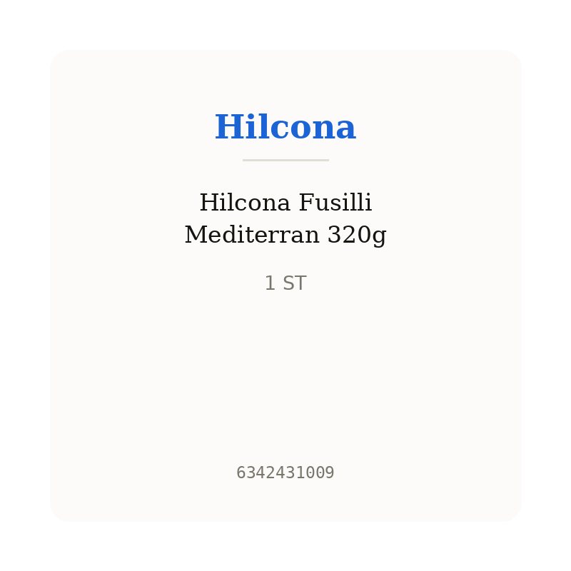 Hilcona Fusilli Mediterran 320g