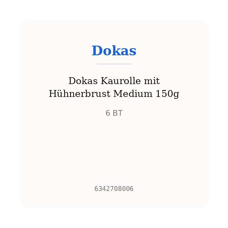 Dokas Kaurolle mit Hühnerbrust Medium 150g