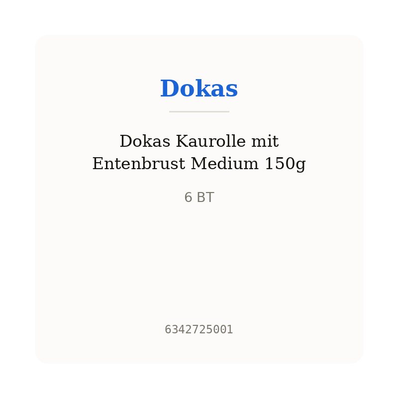 Dokas Kaurolle mit Entenbrust Medium 150g