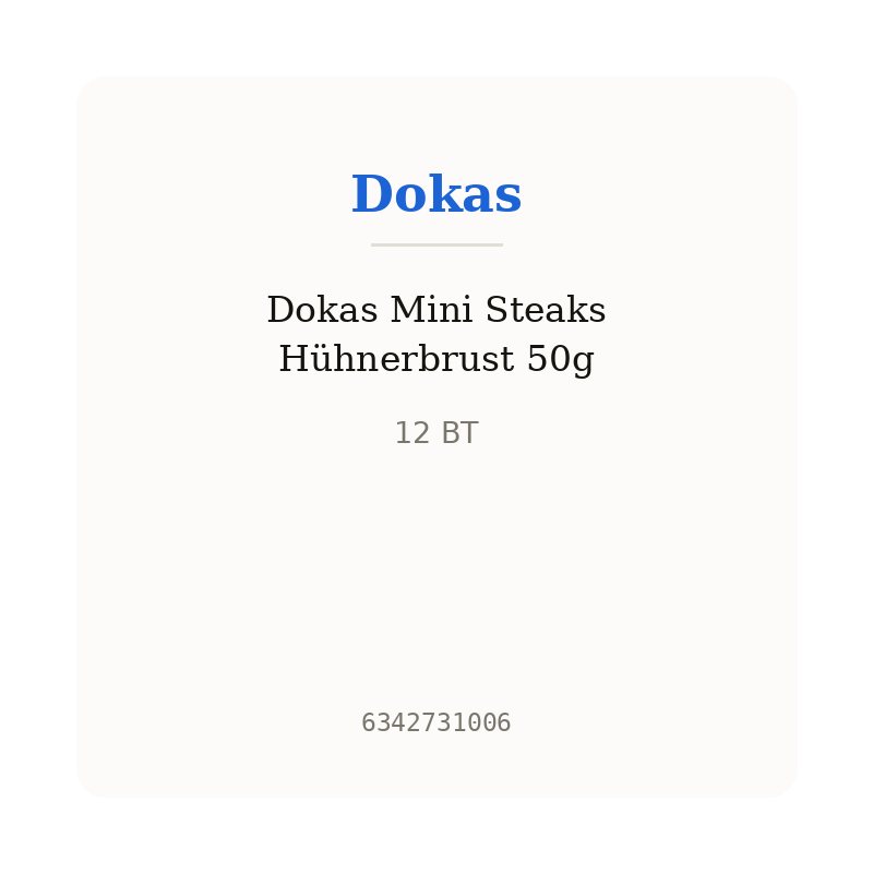 Dokas Mini Steaks Hühnerbrust 50g