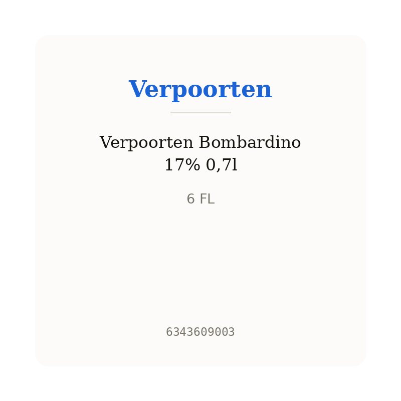 Verpoorten Bombardino 17% 0,7l