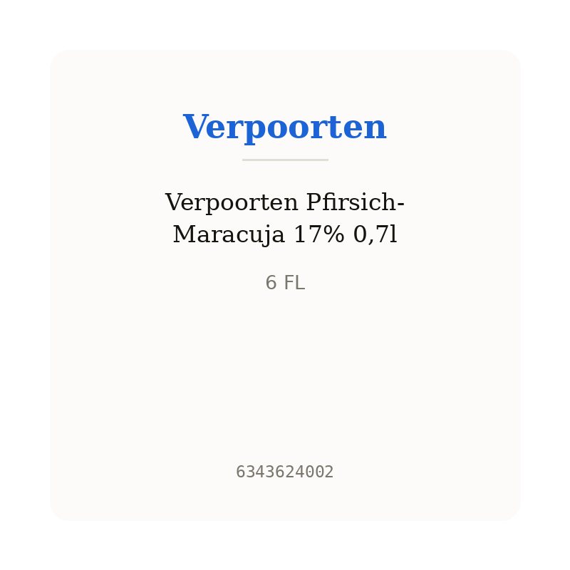 Verpoorten Pfirsich-Maracuja 17% 0,7l