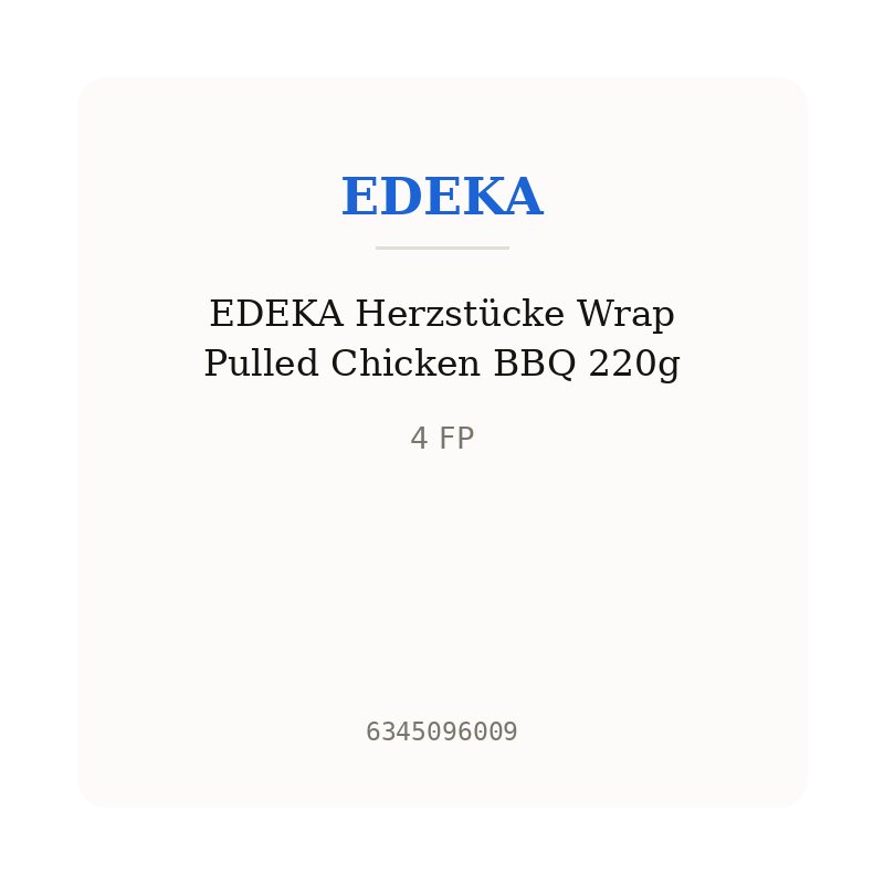 EDEKA Herzstücke Wrap Pulled Chicken BBQ 220g