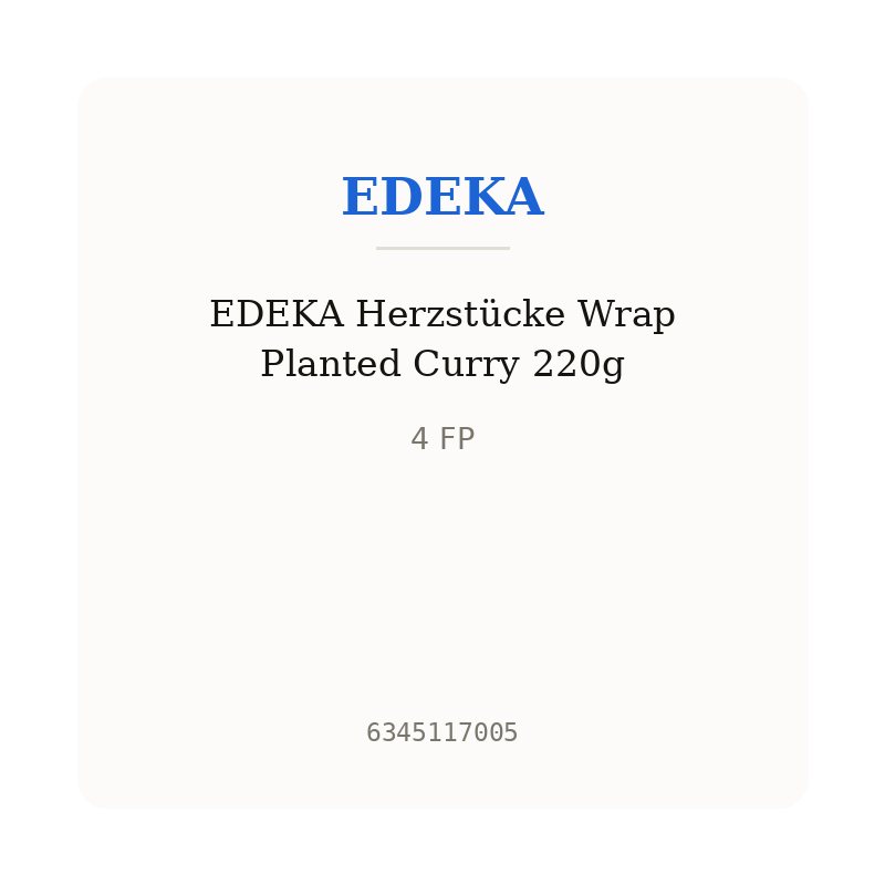EDEKA Herzstücke Wrap Planted Curry 220g