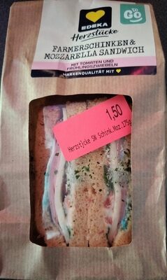 EDEKA Herzstücke Sandwich Farmerschinken Mozzarella 175g