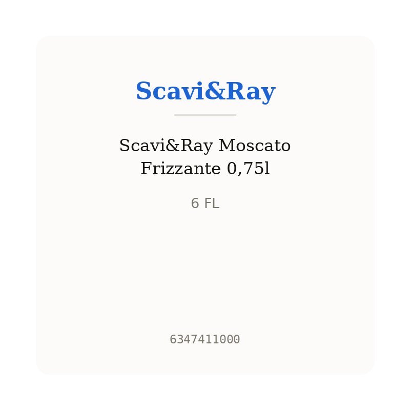 Scavi&Ray Moscato Frizzante 0,75l
