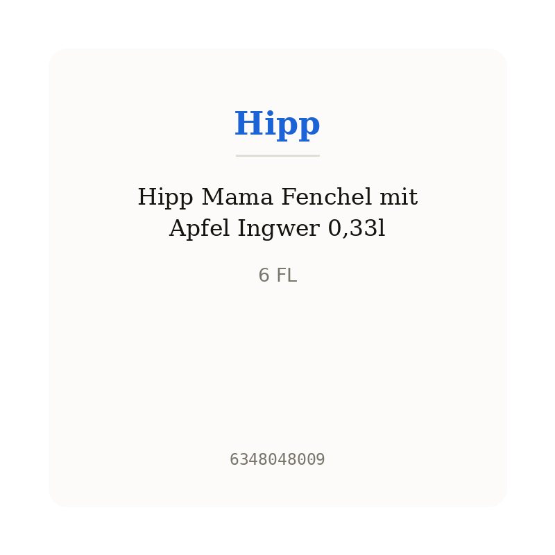 Hipp Mama Fenchel mit Apfel Ingwer 0,33l