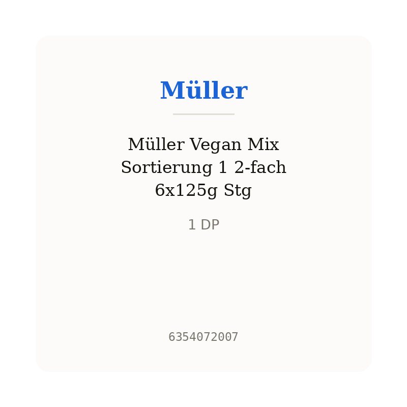 Müller Vegan Mix Sortierung 1 2-fach 6x125g Stg