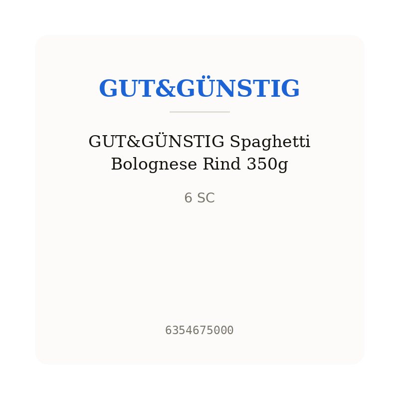 GUT&GÜNSTIG Spaghetti Bolognese Rind 350g