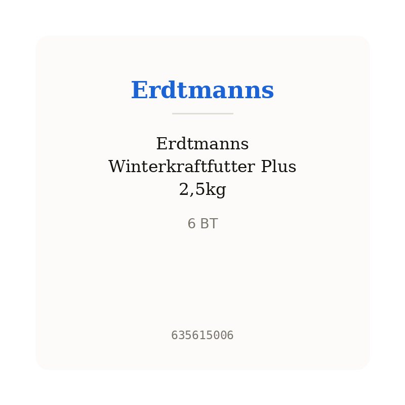 Erdtmanns Winterkraftfutter Plus 2,5kg