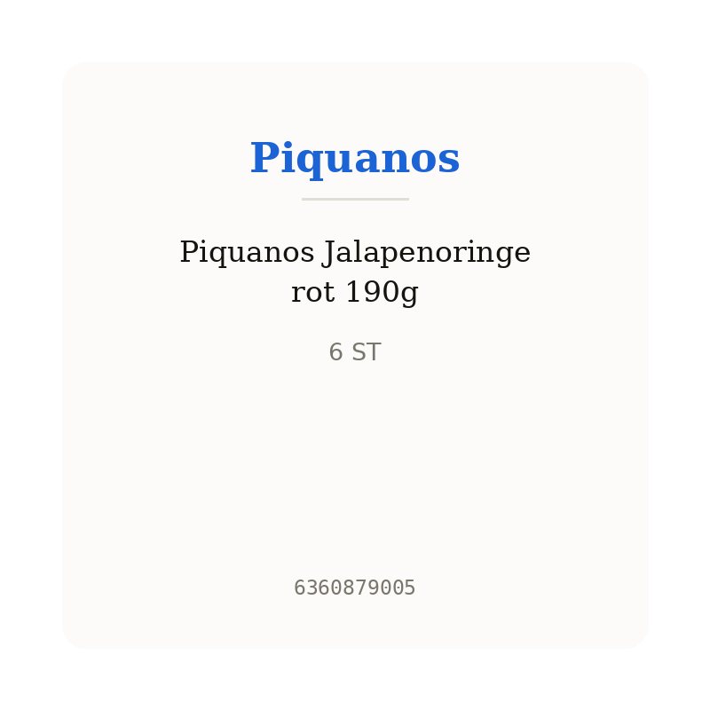 Piquanos Jalapenoringe rot 190g