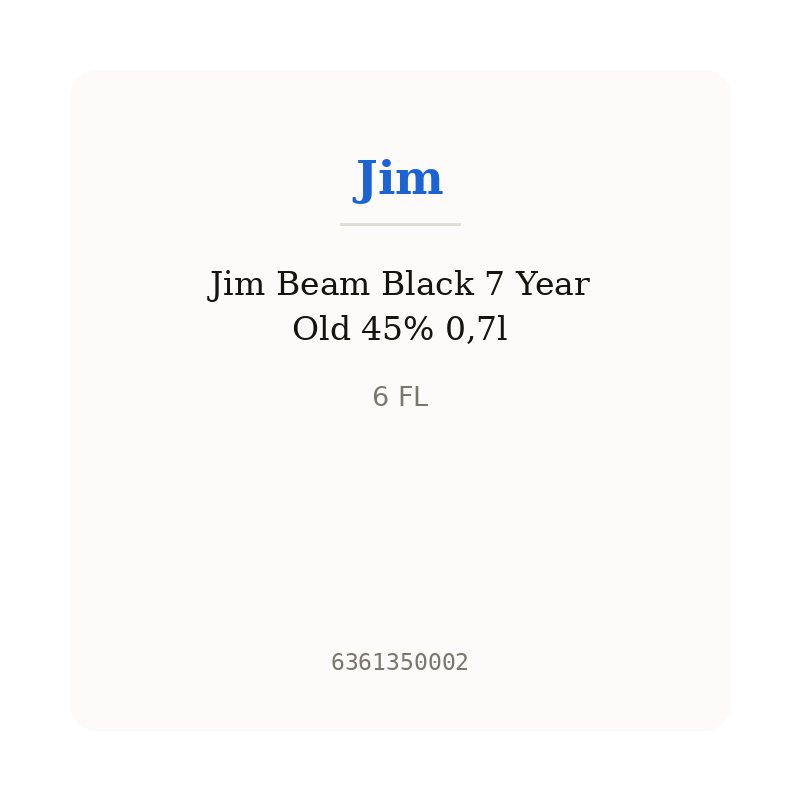 Jim Beam Black 7 Year Old 45% 0,7l