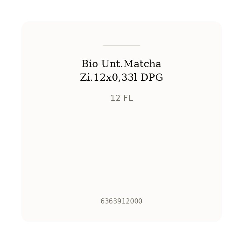Bio Unt.Matcha Zi.12x0,33l DPG