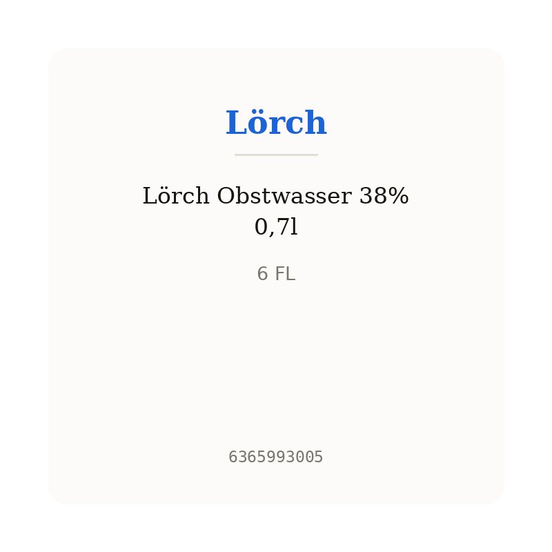 Lörch Obstwasser 38% 0,7l