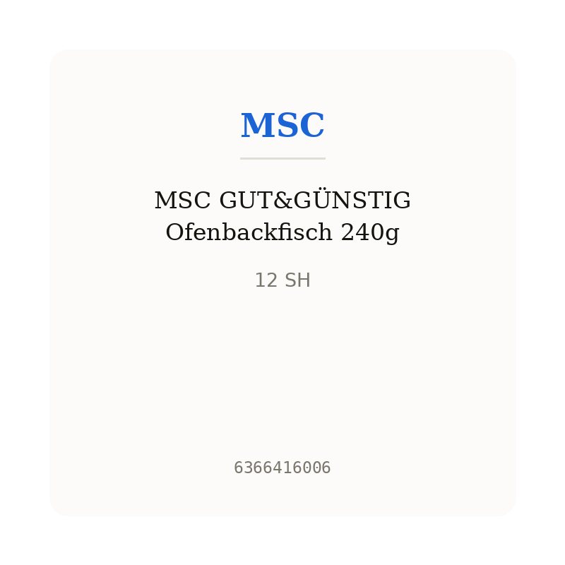 MSC GUT&GÜNSTIG Ofenbackfisch 240g