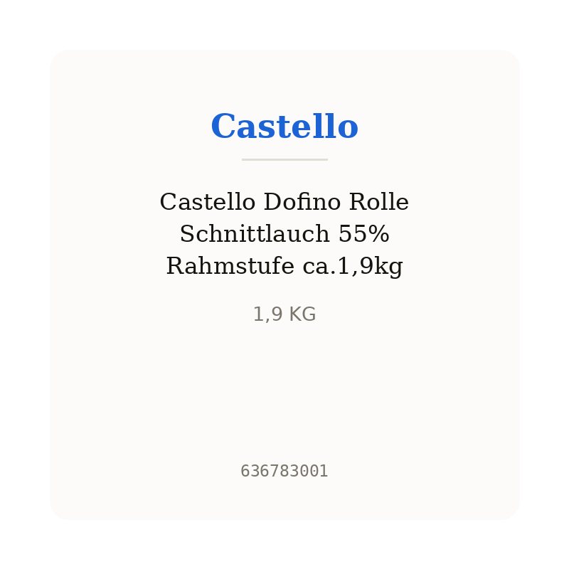 Castello Dofino Rolle Schnittlauch 55% Rahmstufe ca.1,9kg