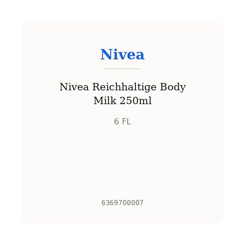 Nivea Reichhaltige Body Milk 250ml