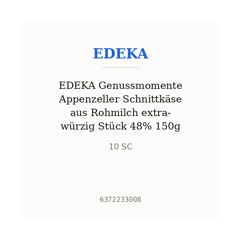 EDEKA Genussmomente Appenzeller Schnittkäse aus Rohmilch extra-würzig Stück 48% 150g