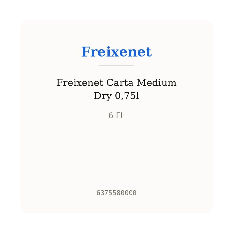 Freixenet Carta Medium Dry 0,75l