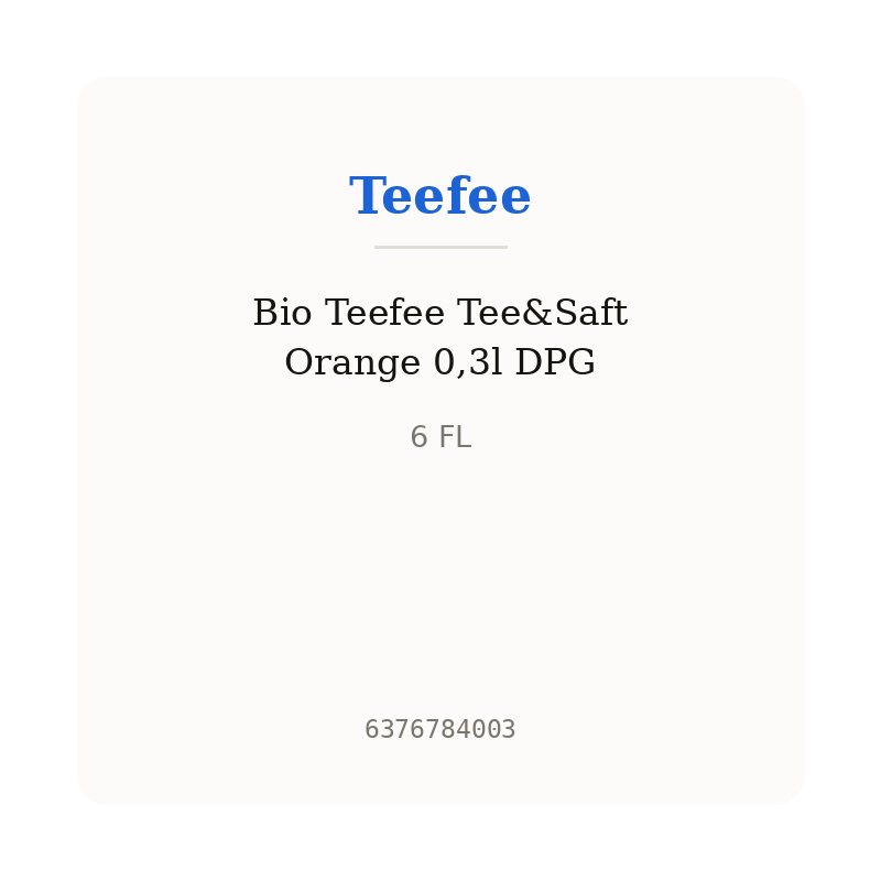 Bio Teefee Tee&Saft Orange 0,3l DPG