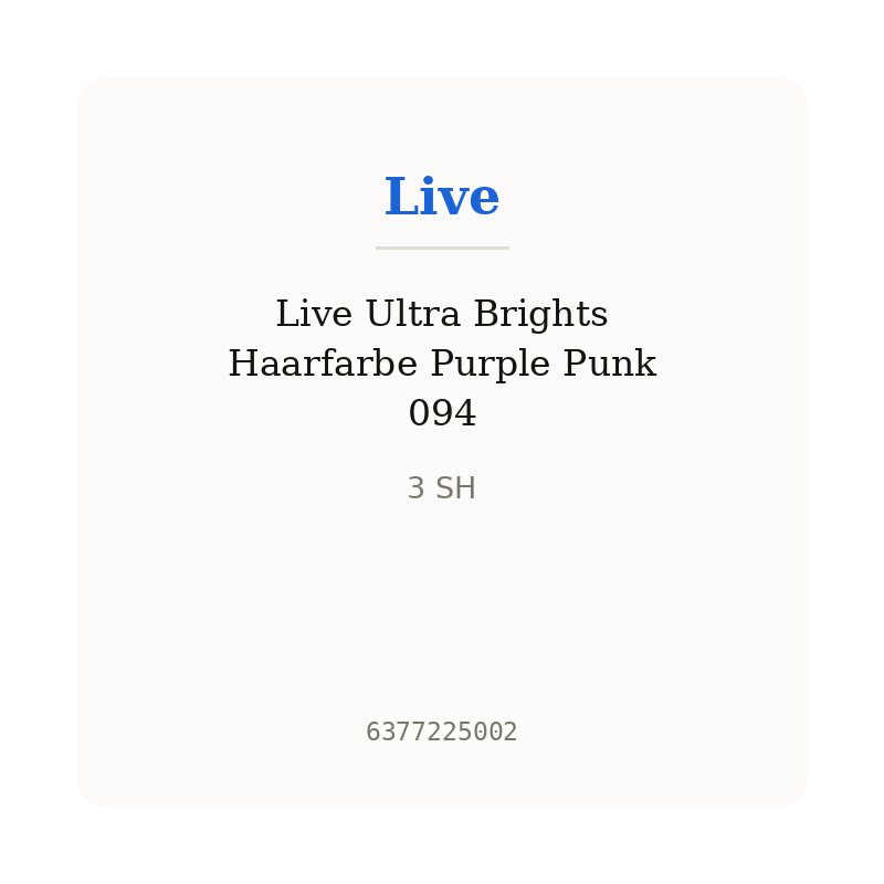 Live Ultra Brights Haarfarbe Purple Punk 094