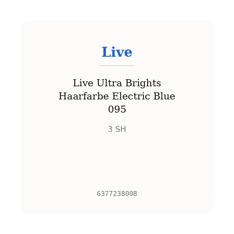 Live Ultra Brights Haarfarbe Electric Blue 095