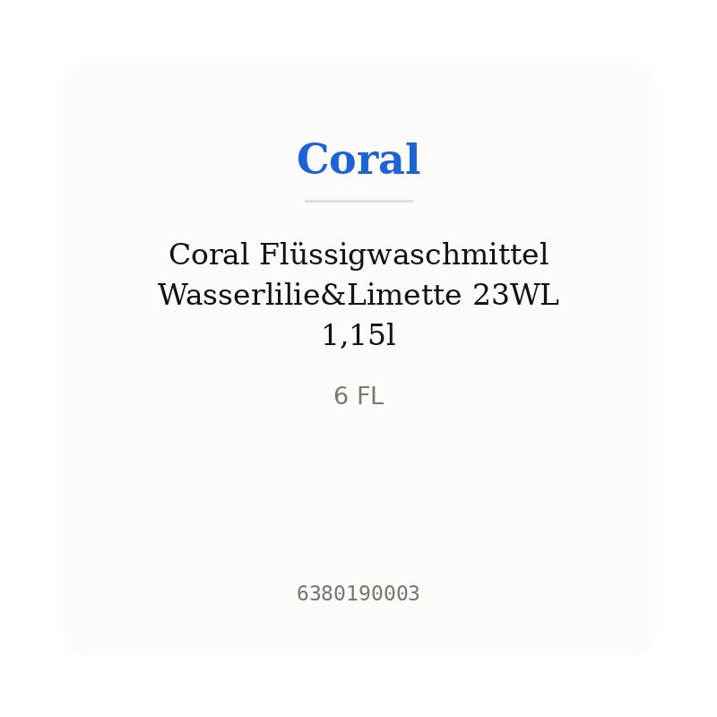 Coral Flüssigwaschmittel Wasserlilie&Limette 23WL 1,15l