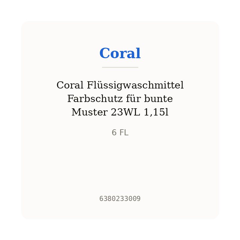 Coral Flüssigwaschmittel Farbschutz für bunte Muster 23WL 1,15l