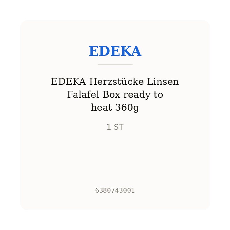 EDEKA Herzstücke Linsen Falafel Box ready to heat 360g